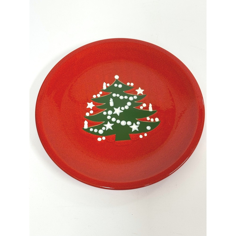 Vintage Red Waechtersbach Dinner Plate Christmas Tree Design- 10" Holiday Dish
